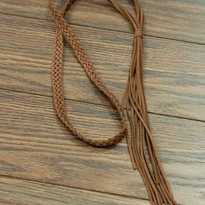 Brown Braided Suede Necklace